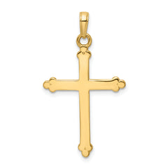 14K w/Rhodium D/C Cross Pendant