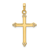 14K w/Rhodium D/C Cross Pendant