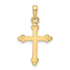 14K w/Rhodium D/C Cross Pendant