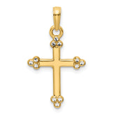14K w/Rhodium D/C Cross Pendant
