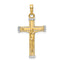 Crucifix Pendant in 14K Two-Tone Gold, 34mm Diamond-Cut - Sophia Jewelers