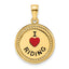 14K I Heart Horses/I Heart Riding Enameled Reversible Pendant
