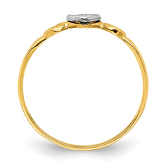 14k Two-tone Gold Hearts Ring