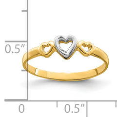14k Two-tone Gold Hearts Ring