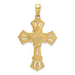 14K Polished Fancy Cross Pendant