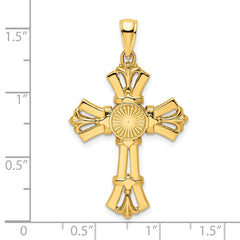 14K Polished Fancy Cross Pendant