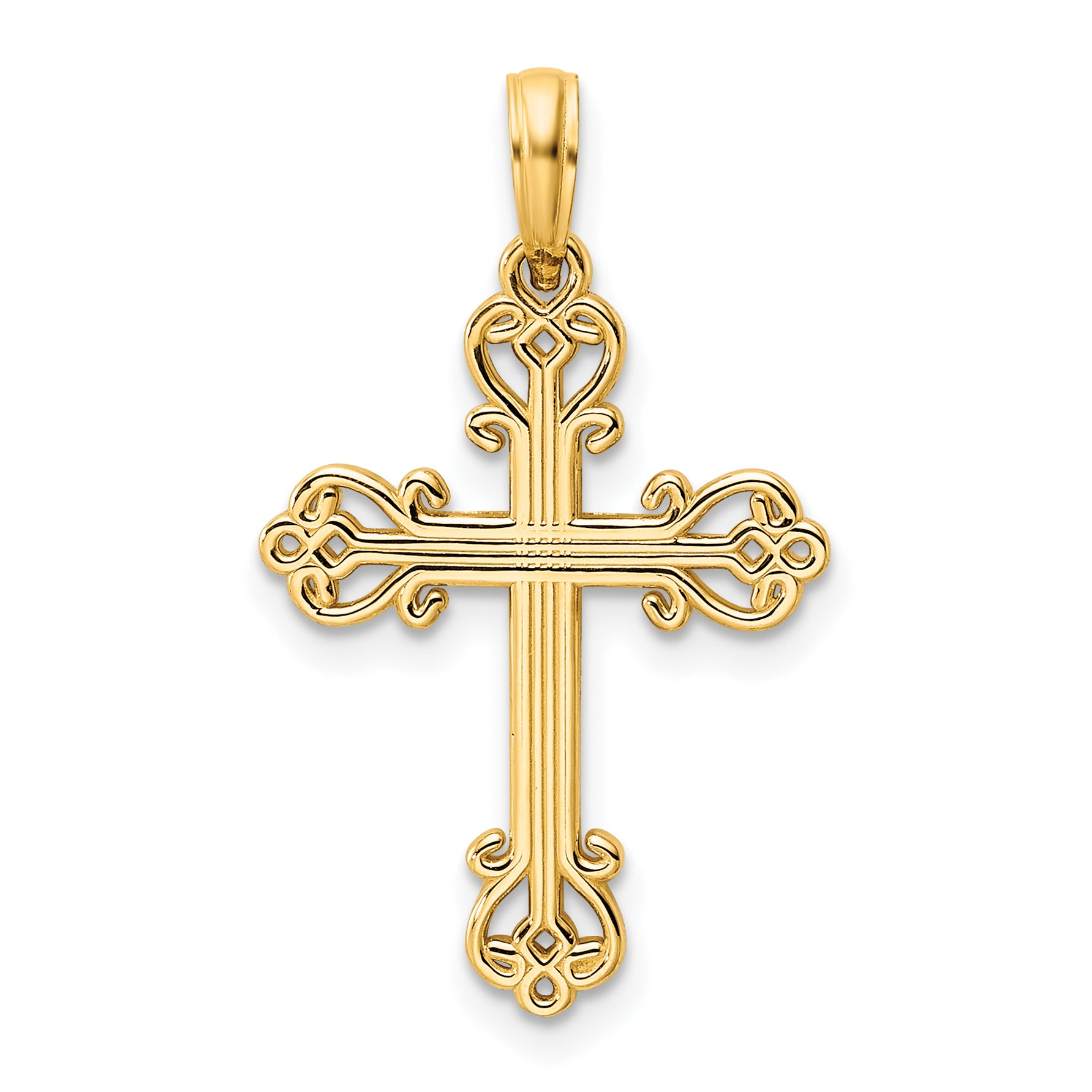 14K Polished Cross Pendant