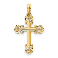 14K Polished Cross Pendant