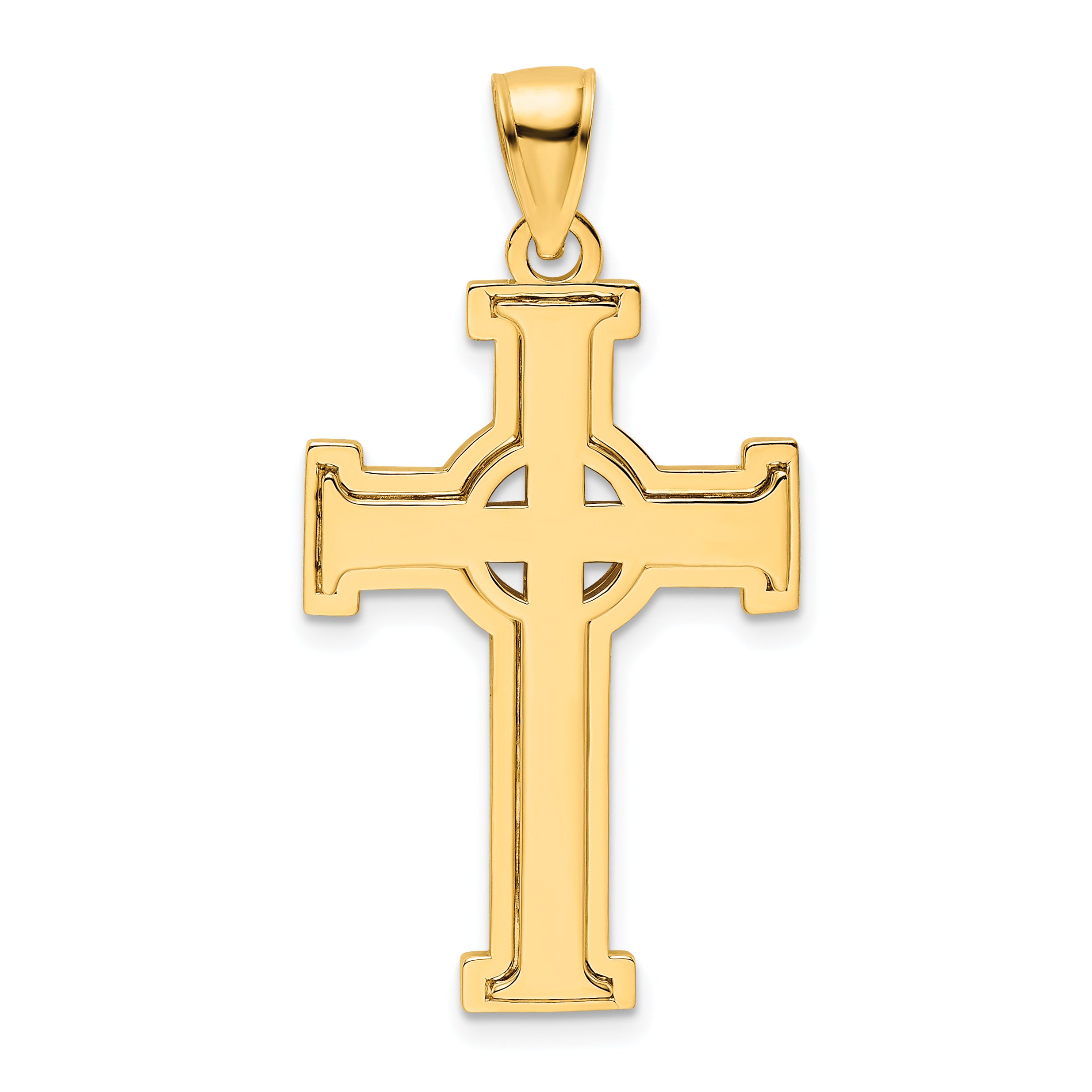14K Polished Cross Pendant