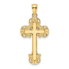 14K Polished Fancy Cross Pendant