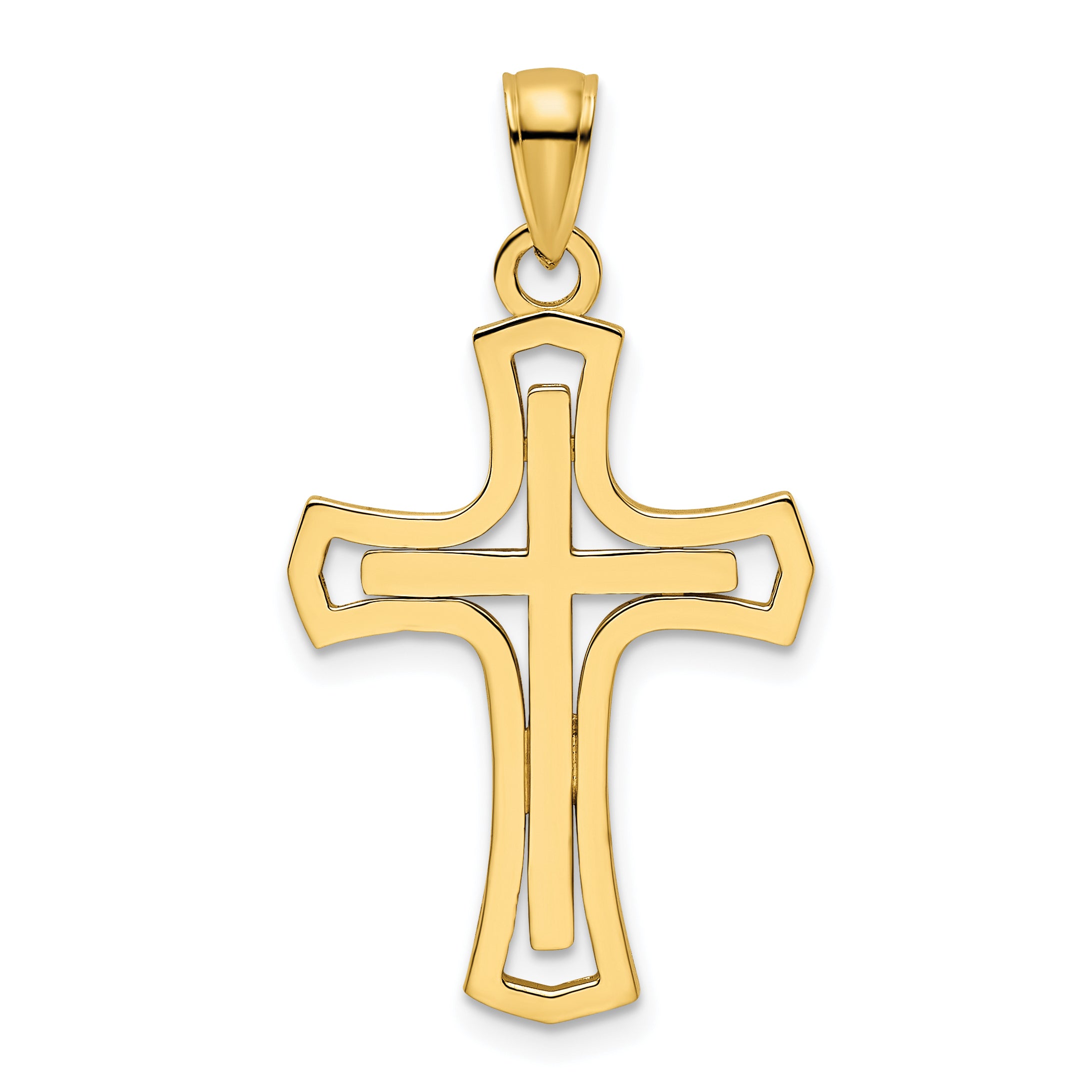 14K Polished Cross Pendant