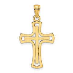14K Polished Cross Pendant