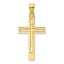 14K Polished Double Cross Pendant