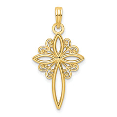 14K Polished Cross Pendant