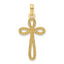 14K Beaded Cross Pendant