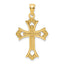 14K Polished Beaded Cross Pendant