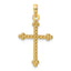 14K Polished Beaded Cross Pendant