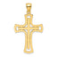 14K Polished Fancy Double Cross Pendant