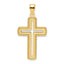 Beaded Cut-Out Cross Pendant in 14K Yellow Gold, 39mm - Sophia Jewelers