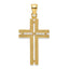 14K Polished Beaded Cross Pendant