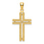 14K Polished Beaded Cross Pendant
