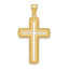 Large Beaded Cut-Out Cross Pendant in 14K Yellow Gold, 44mm - Sophia Jewelers