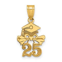14K Graduation Cap and Diploma - 2025 Charm