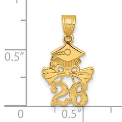 14K Graduation Cap and Diploma - 2026 Charm