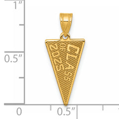 14K Class Of 2025 Rally Flag / Graduation Charm