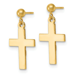 14k Polished Cross Earrings