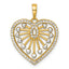 Fancy Cut-Out Heart Pendant in 14K Two-Tone Gold, 25mm - Sophia Jewelers