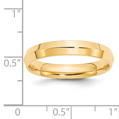 14k Yellow Gold 4mm Knife Edge Comfort Fit Wedding Band Size 14