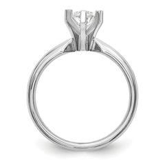 14k White Gold 5/8 carat Medium-Weight Comfort-Fit 6-Prong Tulip-Head Marquise Solitaire Ring Mounting (No Stone Included)