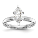 14k White Gold 1 carat Medium-Weight Comfort-Fit 6-Prong Tulip-Head Marquise Solitaire Ring Mounting (No Stone Included)
