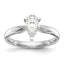 14k White Gold 3/4 carat Medium-Weight Comfort-Fit 6-Prong Tulip-Head Pear Solitaire Ring Mounting (No Stone Included)