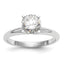 14k White Gold 1.25 carat Lightweight Half-Round 4-Prong Round Solitaire Ring Mounting (No Stone Included)