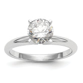 14k White Gold 1/8 carat Lightweight Half-Round 4-Prong Round Solitaire Ring Mounting (No Stone Included)