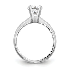 14k White Gold 1 carat Medium-Weight Knife Edge/Half-Round 4-Prong Round Solitaire Ring Mounting (No Stone Included)