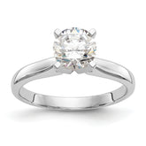 14k White Gold 1/3 carat Medium-Weight High Shoulder Airline Half-Round 4-Prong Round Solitaire Ring Mounting (No Stone Included)
