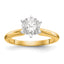 14k Two-Tone 2 carat Heavy-Weight Half-Round 6-Prong Round Solitaire Ring Mounting (No Stone Included)