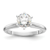14k White Gold 3/4 carat Heavy-Weight Half-Round 6-Prong Round Solitaire Ring Mounting (No Stone Included)