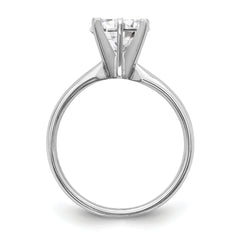 14k White Gold 1/2 carat Lightweight Comfort-Fit 6-Prong Round Solitaire Ring Mounting (No Stone Included)