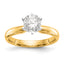 14k Two-Tone 1.25 carat Medium-Weight Low-Shoulder Comfort-Fit 6-Prong Round Solitaire Ring Mounting (No Stone Included)