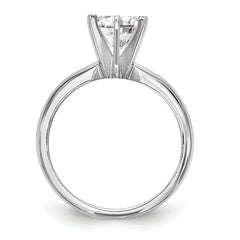 14k White Gold 5/8 carat Lightweight Knife Edge/Half-Round 6-Prong Round Solitaire Ring Mounting (No Stone Included)