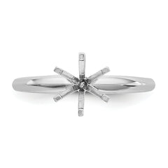 14k White Gold 3/4 carat Lightweight Knife Edge/Half-Round 6-Prong Round Solitaire Ring Mounting (No Stone Included)