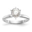 14k White Gold 1/4 carat Lightweight Knife Edge/Half-Round 6-Prong Round Solitaire Ring Mounting (No Stone Included)