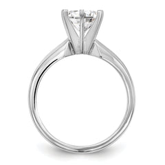 14k White Gold 1.5 carat Medium-Weight Knife Edge/Half-Round 6-Prong Round Solitaire Ring Mounting (No Stone Included)