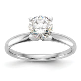 14k White Gold 1.5 carat Lightweight Comfort-Fit 4-Prong Round Solitaire Ring Mounting (No Stone Included)