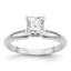 14k White Gold 4.5mm Medium-Weight Half-Round V-End Princess Solitaire Ring Mounting (No Stone Included)