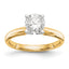 14k Two-Tone 5/8 carat Medium-Weight Comfort-Fit 4-Prong Round Solitaire Ring Mounting (No Stone Included)
